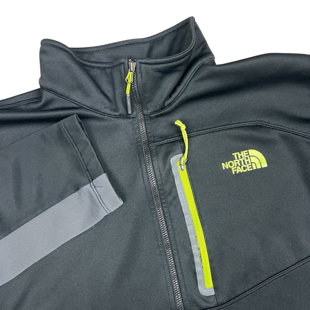 The North Face Sweatshirt Men’s XL 1/2 Half Zip Pullover Black Yellow‎ Gray
